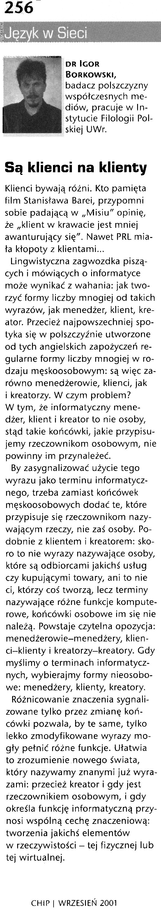 Artyku� z Chipa 9/2001